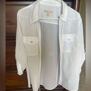 Michael Kors: White zipper shirt